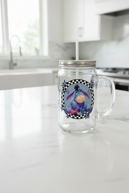 Checkered Eeyore - UVDTF wrap for cups/hard surfaces sticker