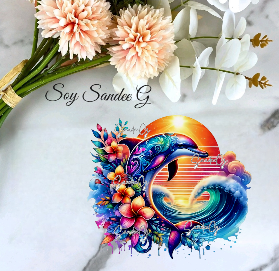 Dolphin Wave - UVDTF Decal for cups/hard surfaces sticker