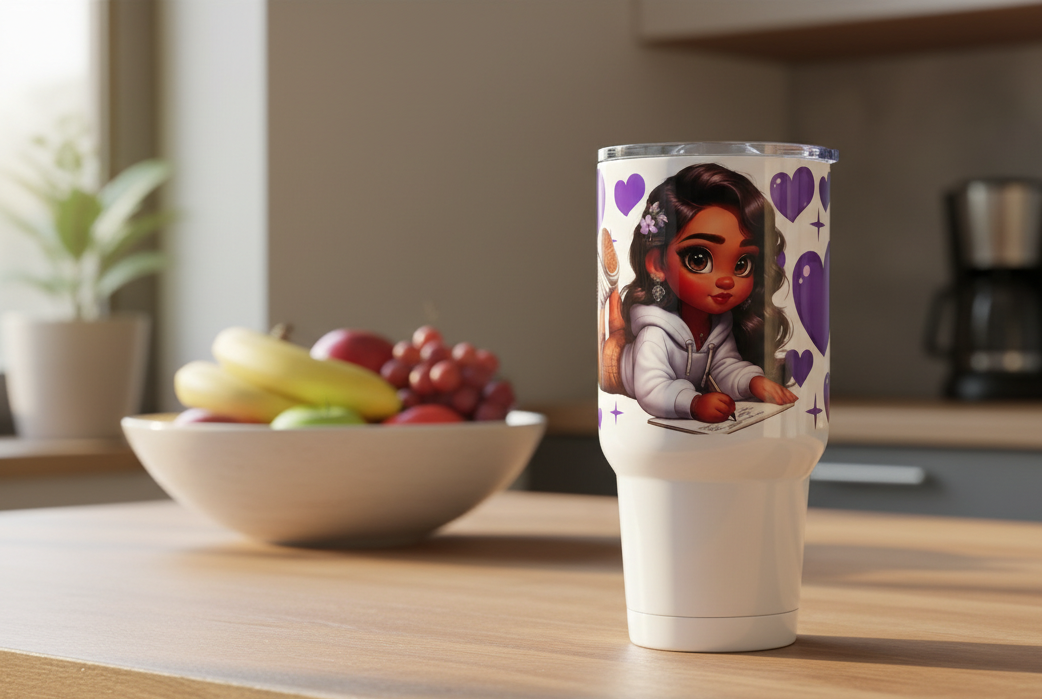 Purple Writing Cutie - UVDTF Wrap for cups/hard surfaces sticker