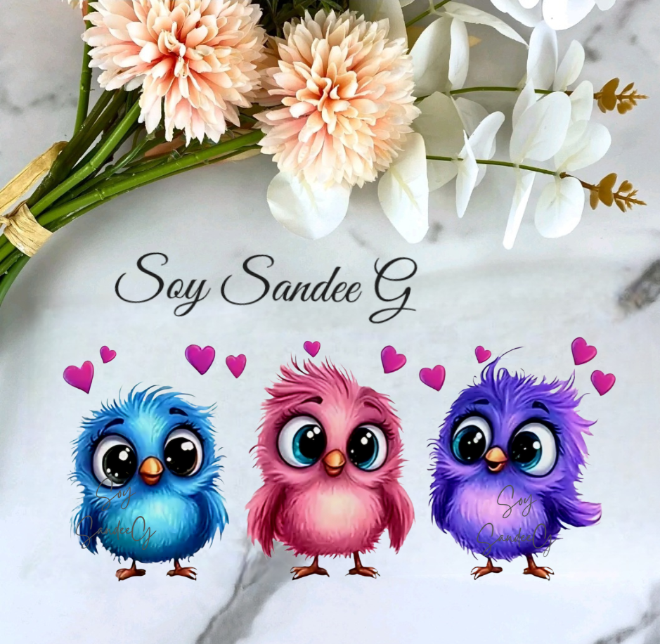 3 Cute Birdies - UVDTF Wrap for cups/hard surfaces sticker