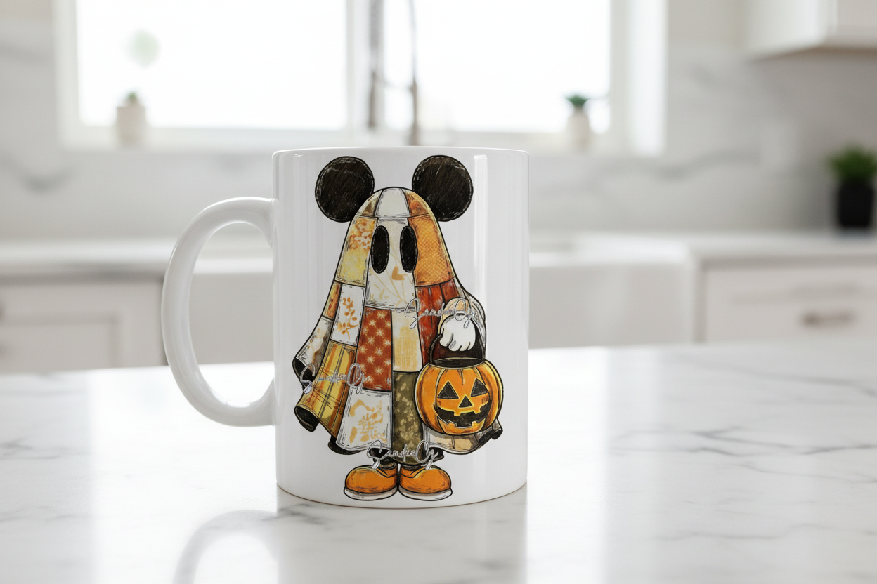 Orange Plaid Ghost - UVDTF Decal for cups/hard surfaces sticker