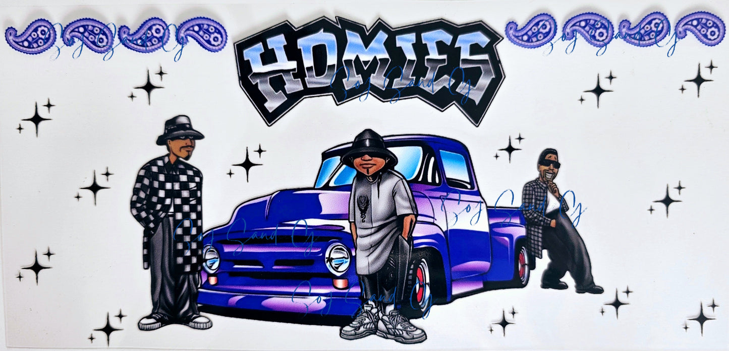 Homies Purple Lowrider - UVDTF Wrap for cups/hard surfaces sticker