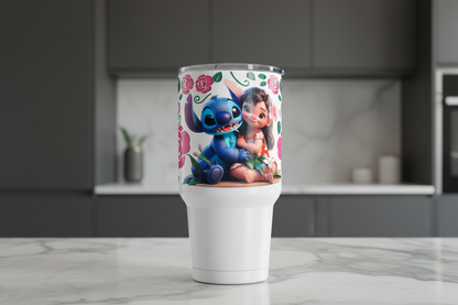 Lilo & Stitch Roses - UVDTF Wrap for cups/hard surfaces sticker