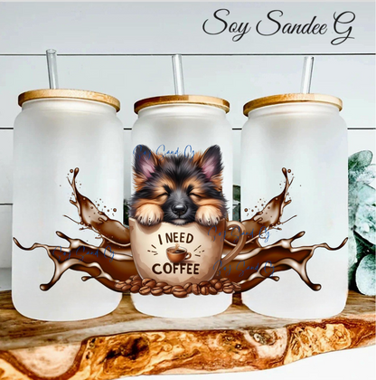 German Shepard in a Mug - UVDTF Wrap for cups/hard surfaces sticker