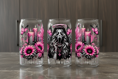 Pink Ghostface - UVDTF Wrap for cups/hard surfaces sticker