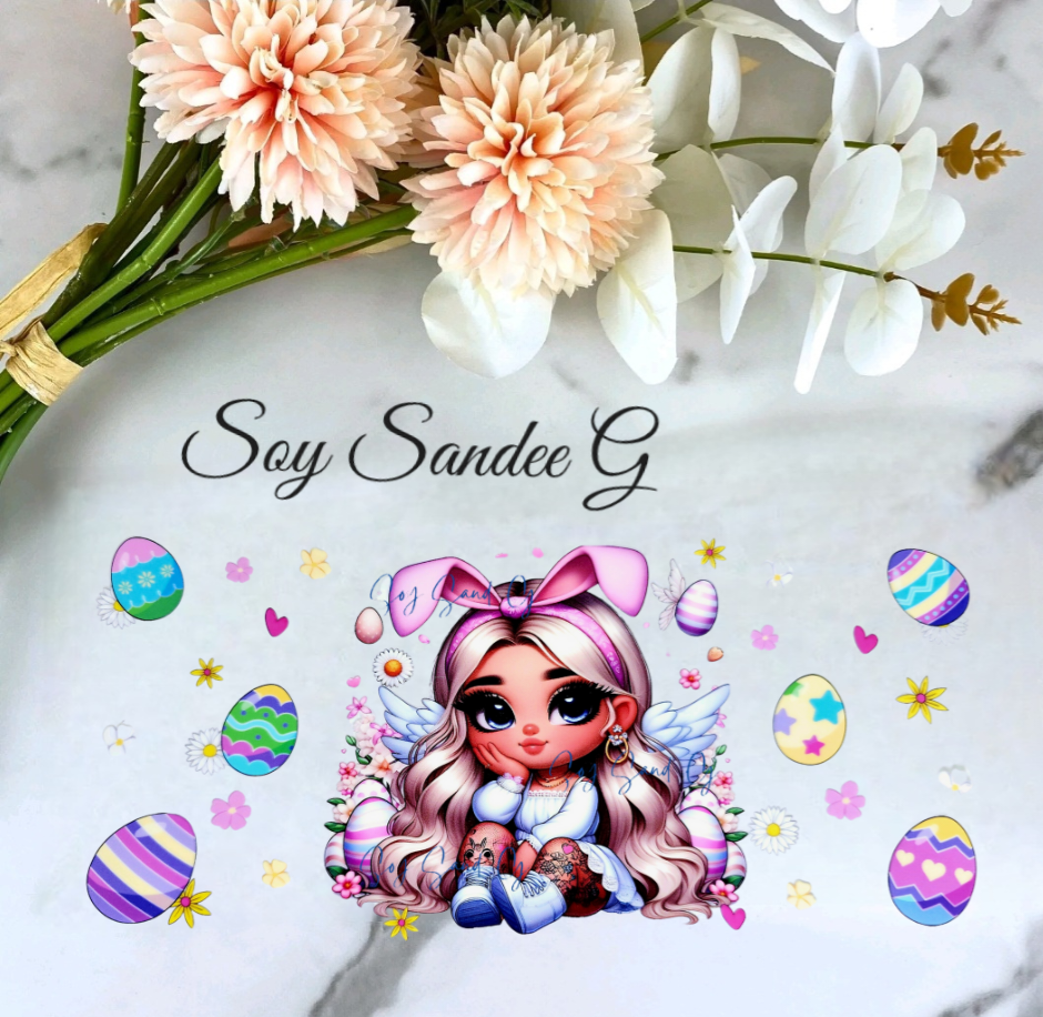 Blondy Easter Cutie - UVDTF Wrap for cups/hard surfaces sticker