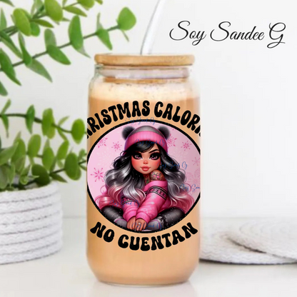Pink Cutie Christmas Calories Don't Count - UVDTF Decal for cups/hard surfaces sticker