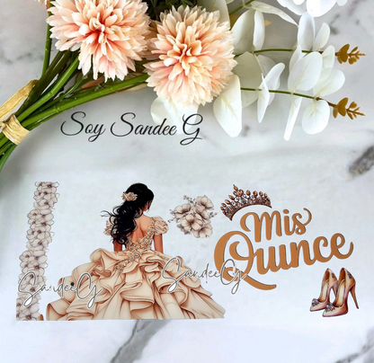 Mis Quince Beige - UVDTF Wrap for cups/hard surfaces sticker