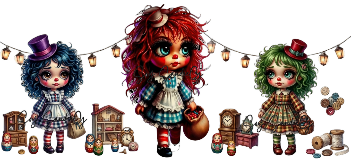 Raggedy Dolls - UVDTF Wrap for cups/hard surfaces sticker