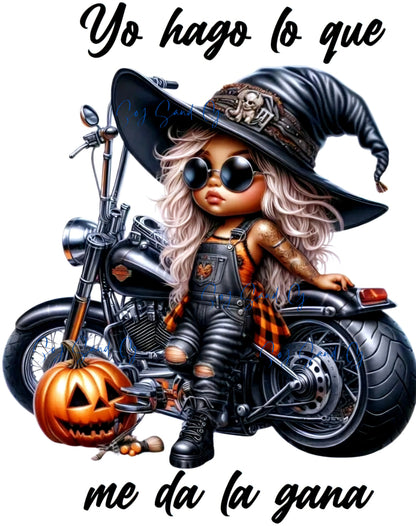 Motorcycle Girl(Spanish) - UVDTF Decal for cups/hard surfaces sticker