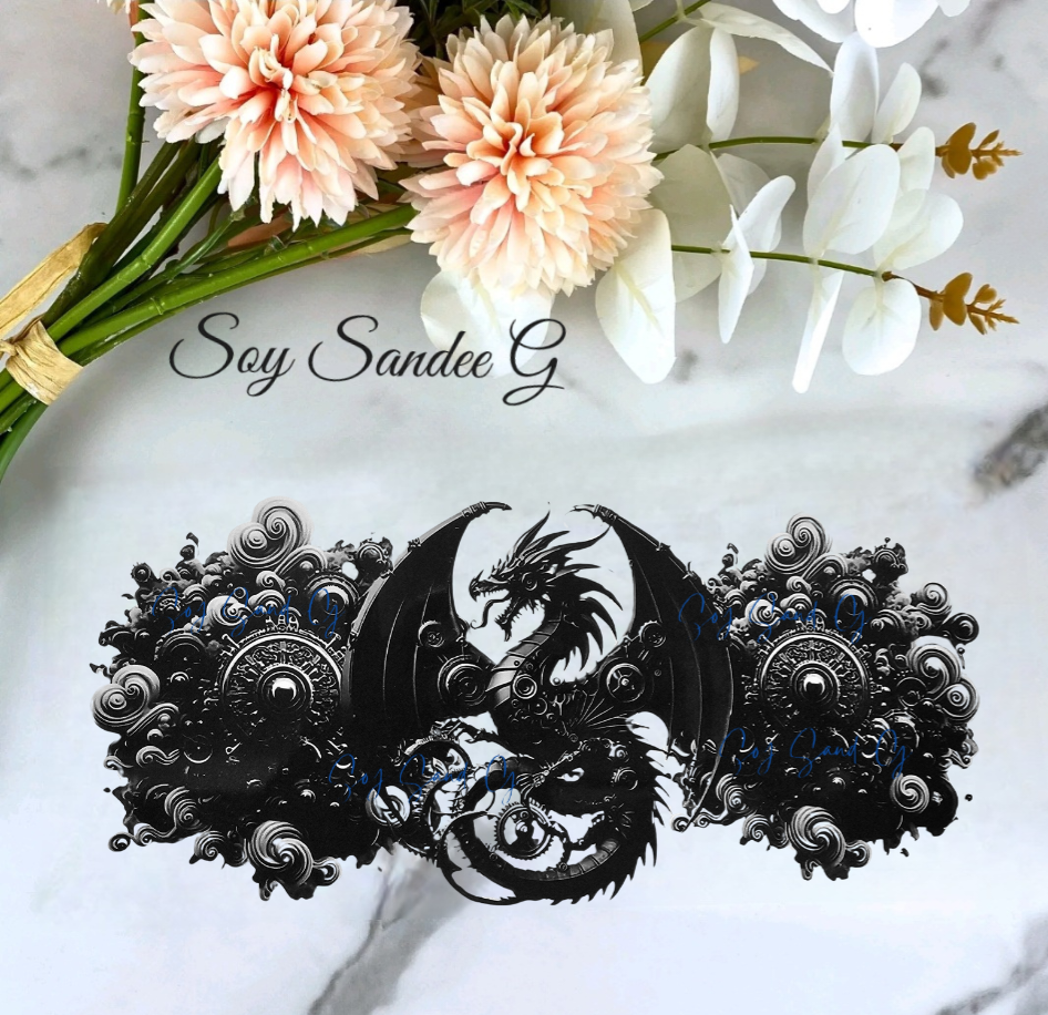 Black Metallic Dragon - UVDTF Wrap for cups/hard surfaces sticker