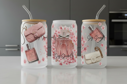 Pink Perfume & Bags - UVDTF wrap for cups/hard surfaces sticker