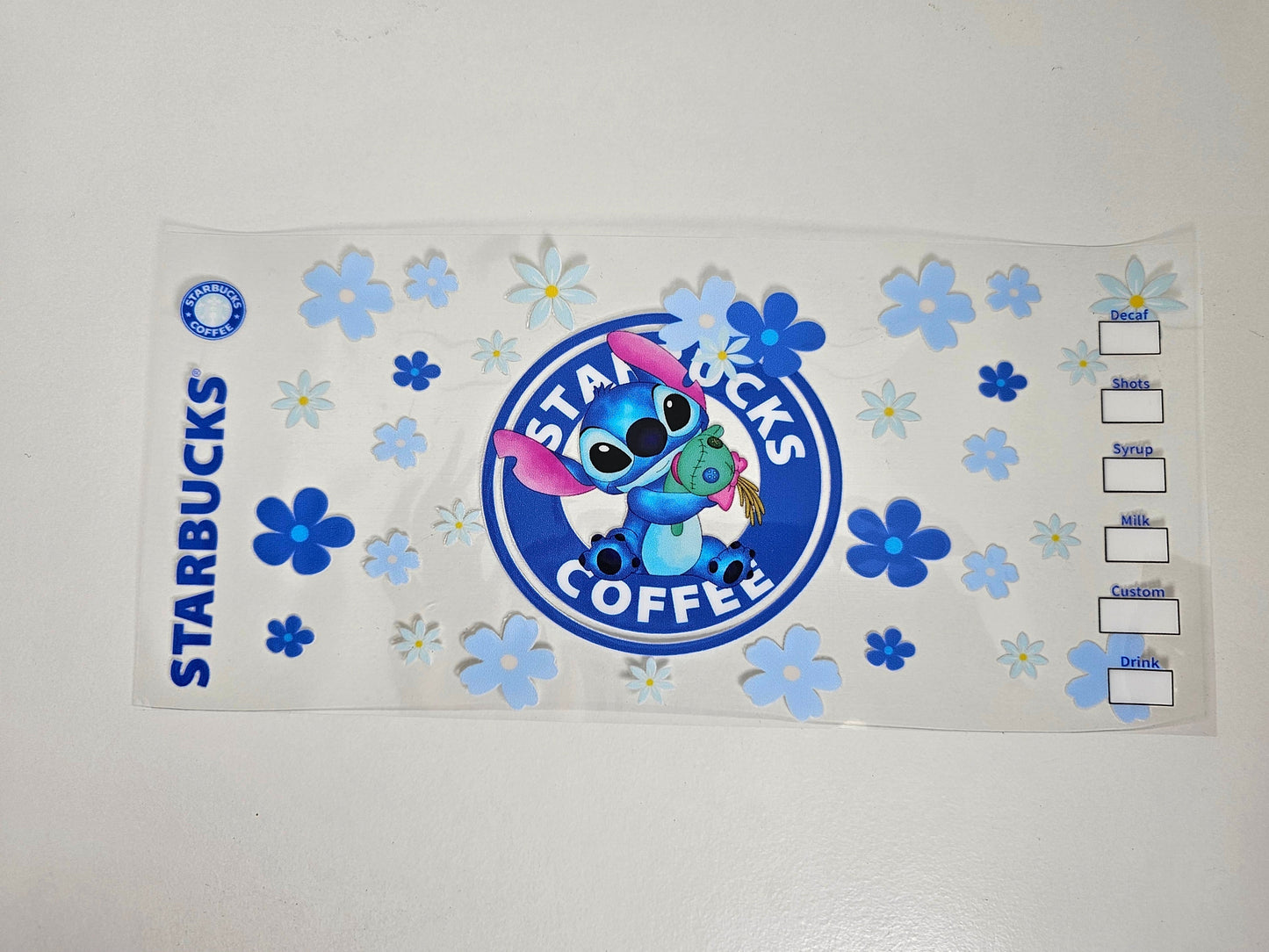 Stitch Starbucks Blue - UVDTF Wrap