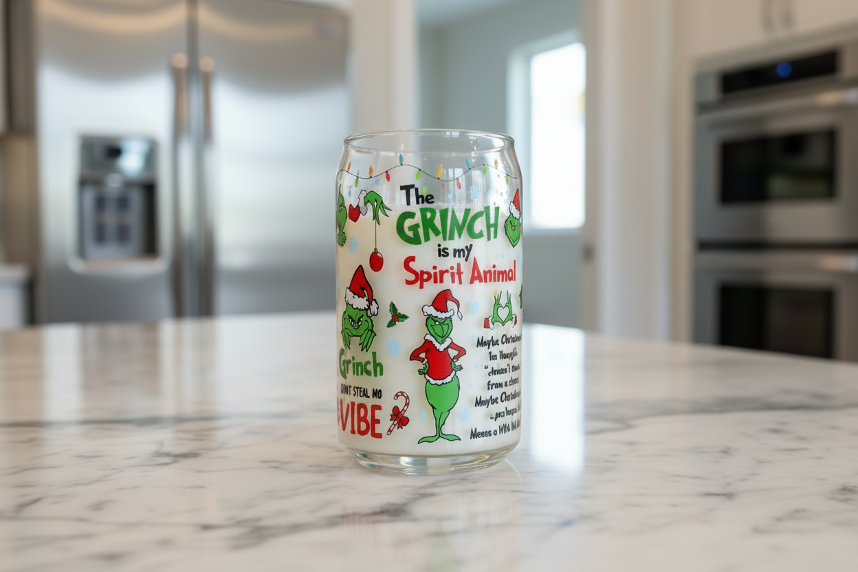 Envoltura UVDTF con varios dichos del Grinch