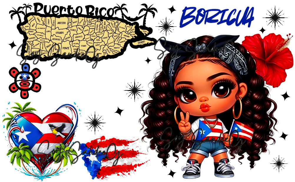 Puerto Rico Credit Card Sticker (Clear Background) - UVDTF Decal for credit card sticker