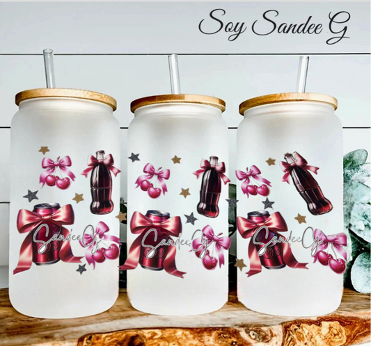 Cherry Bows Soda - UVDTF Wrap for cups/hard surfaces sticker