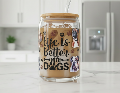 Life is Better with Dogs #4 - UVDTF Wrap for cups/hard surfaces sticker