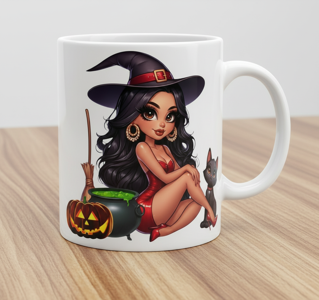 Bruja latina sexy - Calcomanía UVDTF roja