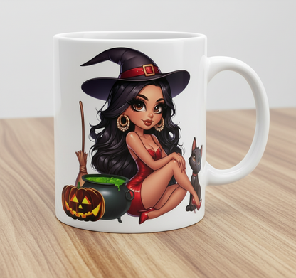 Bruja latina sexy - Calcomanía UVDTF roja