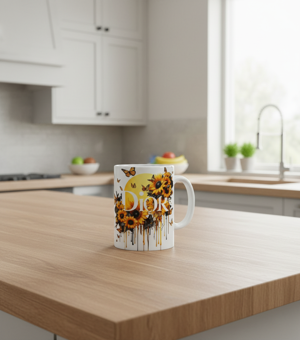 Dior Yellow Flowers - UVDTF Decal for cups/hard surfaces sticker