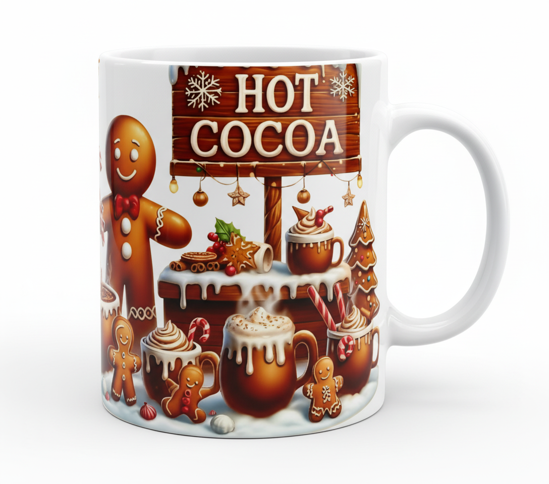 Hot Cocoa Gingerbread Man - UVDTF Decal for cups/hard surfaces sticker