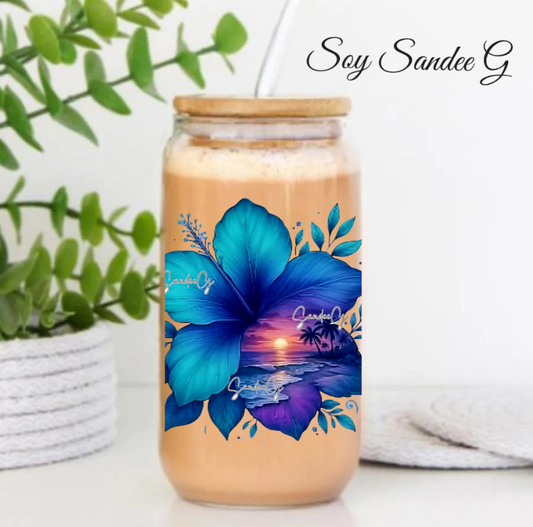 Hibiscus #4 - UVDTF Decal for cups/hard surfaces sticker