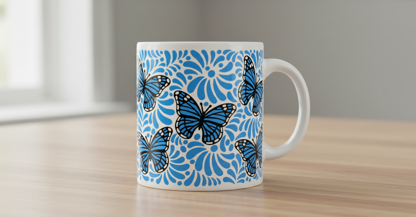 Blue Monarch Butterflies - UVDTF Wrap for cups/hard surfaces sticker