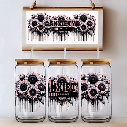 Anxiety & Sunflowers -  UVDTF Wrap for cups/hard surfaces sticker