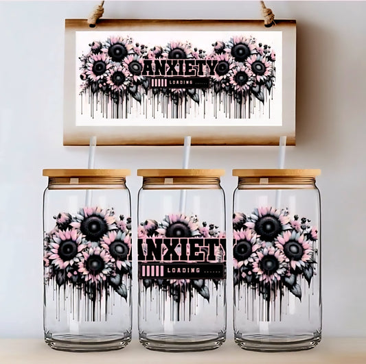 Anxiety & Sunflowers -  UVDTF Wrap for cups/hard surfaces sticker