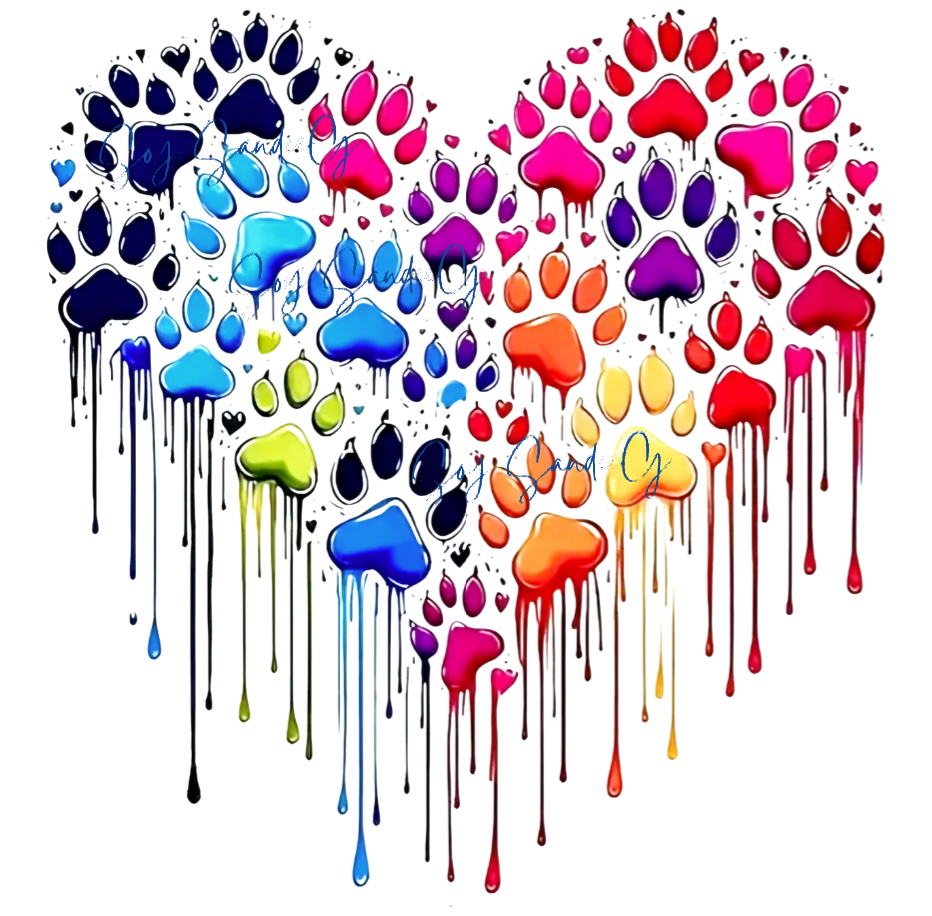 Animal Paw Print Heart - UVDTF Decal for cups/hard surfaces sticker