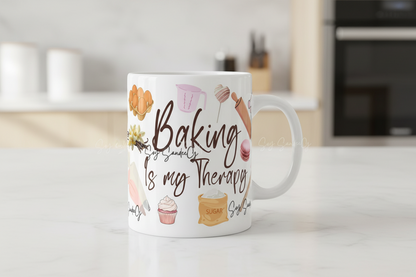 Baking is my Therapy - UVDTF Wrap for cups/hard surfaces sticker