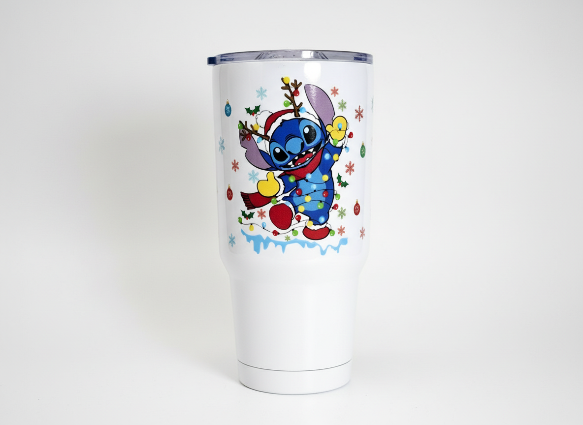 Calcomanía UVDTF con luces de punto de reno