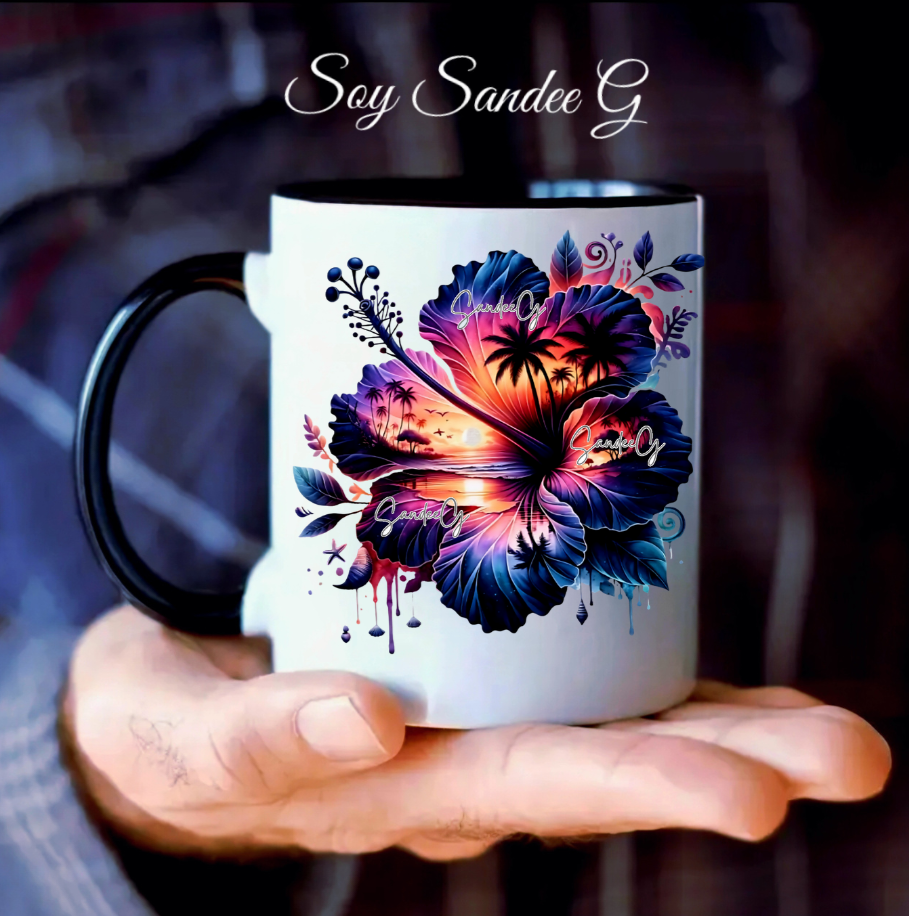 Hibiscus #5 - UVDTF Decal for cups/hard surfaces sticker