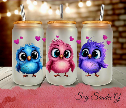 3 Cute Birdies - UVDTF Wrap for cups/hard surfaces sticker