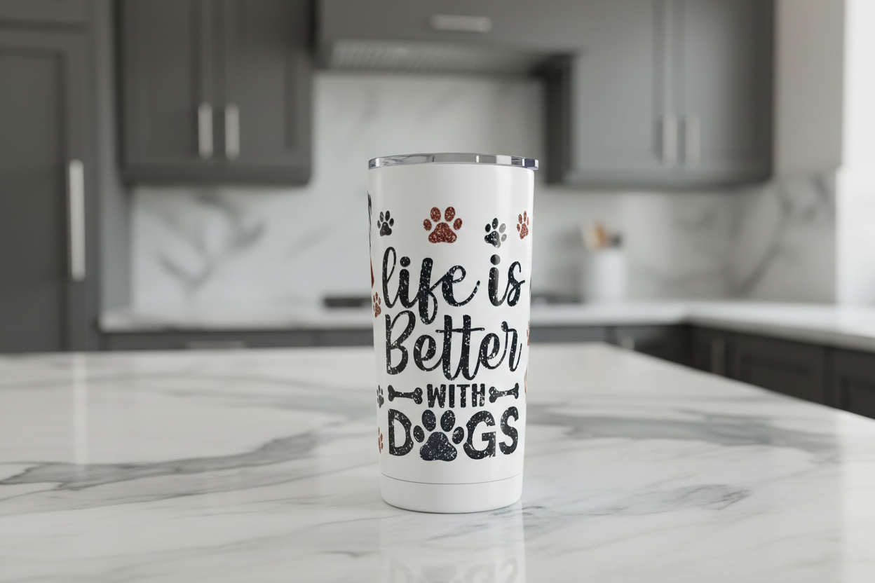 Life is Better with Dogs #5 - UVDTF Wrap for cups/hard surfaces sticker