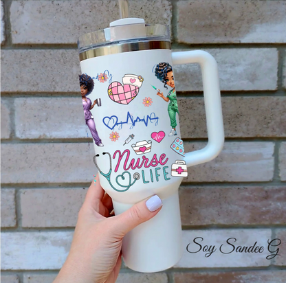 Pretty Nurse Life - UVDTF Wrap for cups/hard surfaces sticker
