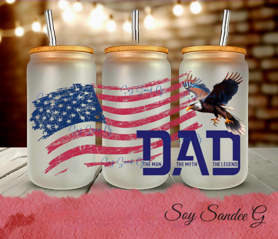 Dad American Flag - UVDTF Wrap for cups/hard surfaces sticker