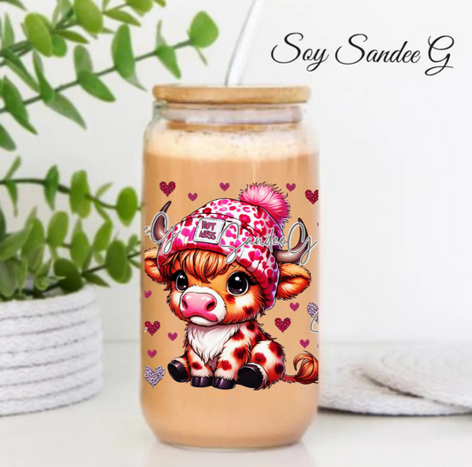 Baby Highland Hot Mess Pink Cow - UVDTF Wrap for cups/hard surfaces sticker