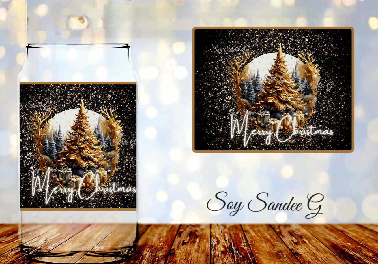 Golden Merry Christmas - UVDTF Decal for cups/hard surfaces sticker