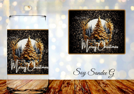 Golden Merry Christmas - UVDTF Decal for cups/hard surfaces sticker