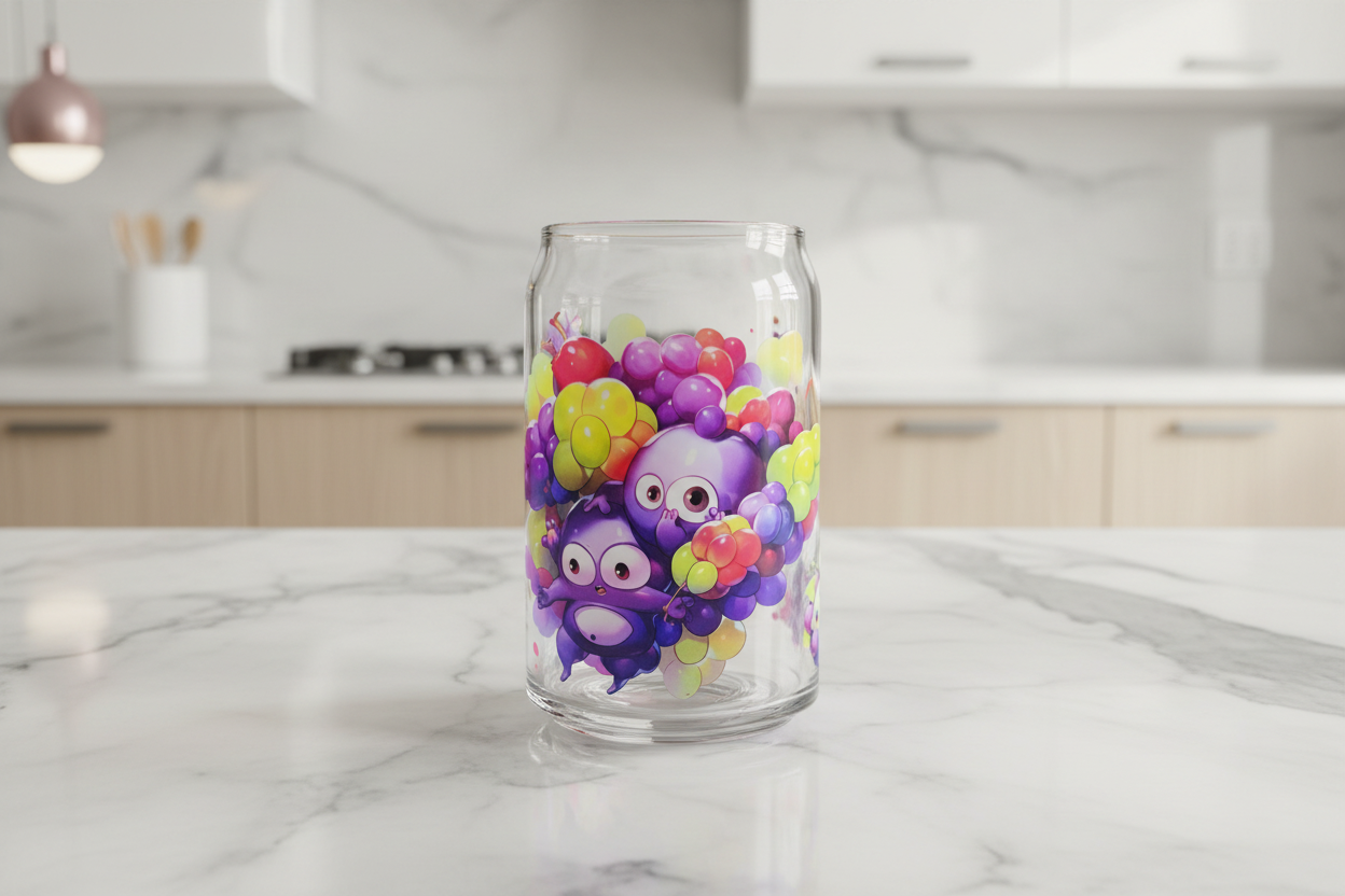 Purple Grapes Cartoon - UVDTF Wrap for cups/hard surfaces sticker