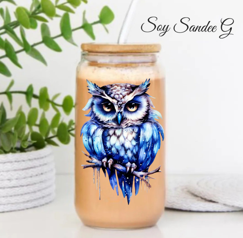 Blue Owl - UVDTF Decal for cups/hard surfaces sticker