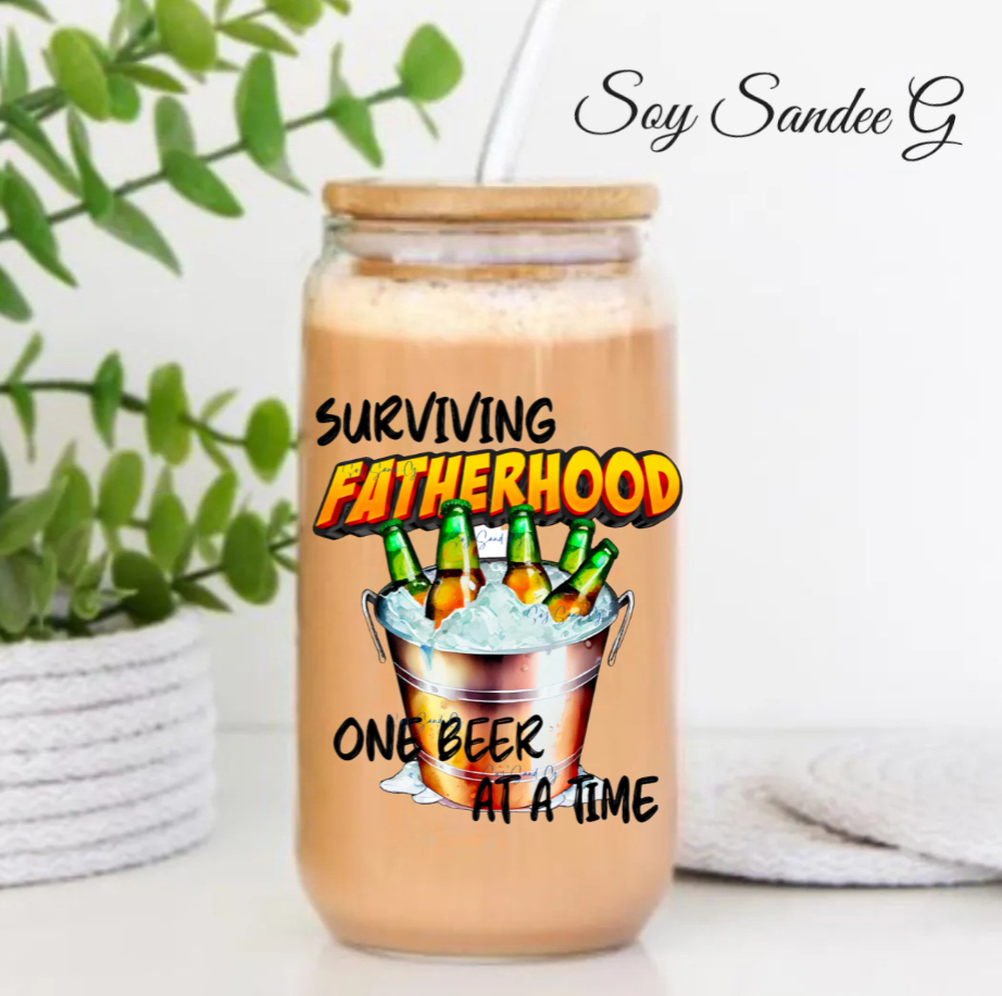 Surviving Fatherhood One Beer at a Time - UVDTF Decal for cups/hard surfaces sticker