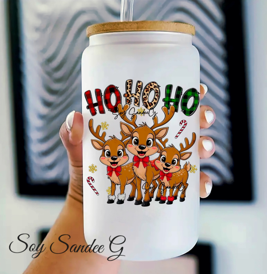 Ho Ho Ho Reindeers - UVDTF Decal for cups/hard surfaces sticker
