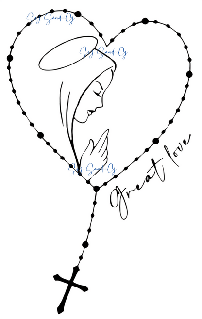 Virgen Mary Rosary - UVDTF Decal for cups/hard surfaces sticker