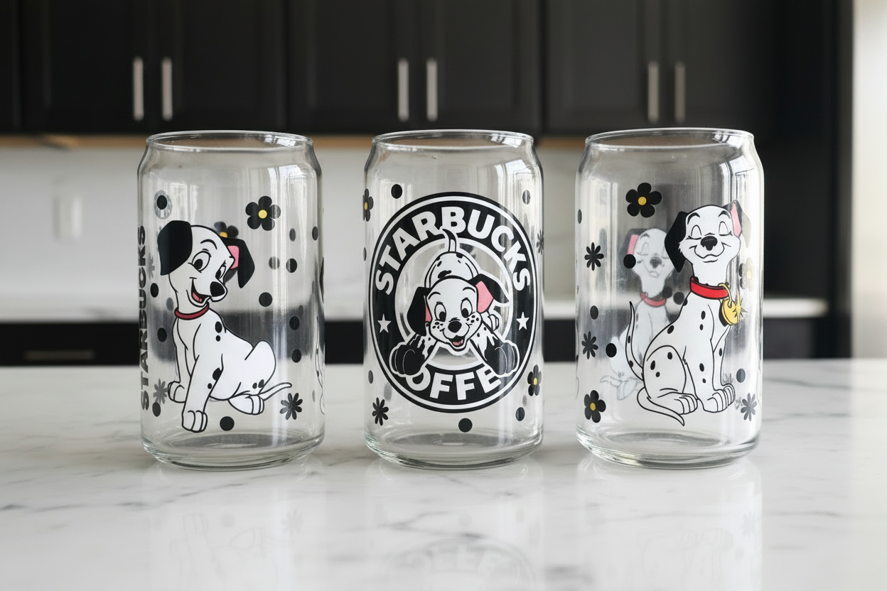 Envoltura de dálmatas con efecto UVDTF de Starbucks