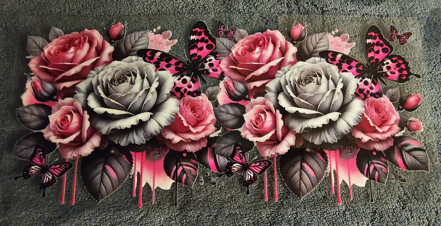 Pink & Gray Roses - UVDTF Wrap