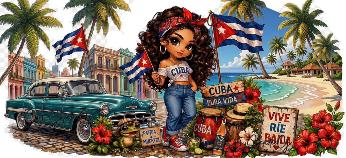 Cuba Pura Vida - UVDTF Wrap for cups/hard surfaces sticker