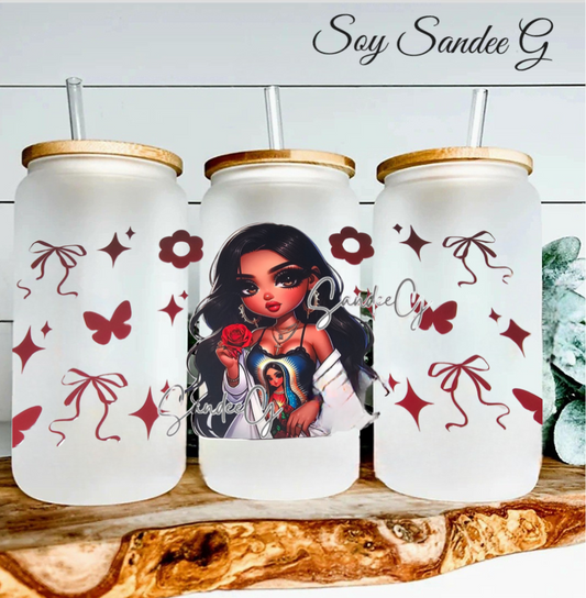 Sexy Religious Latina Red - UVDTF Wrap for cups/hard surfaces sticker