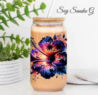 Hibiscus #5 - UVDTF Decal for cups/hard surfaces sticker